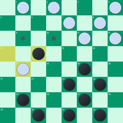 American checkers-regels illustratie