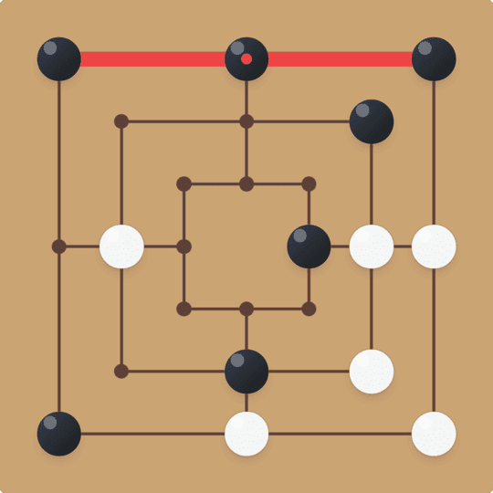Illustration des règles de Jeu du Moulin